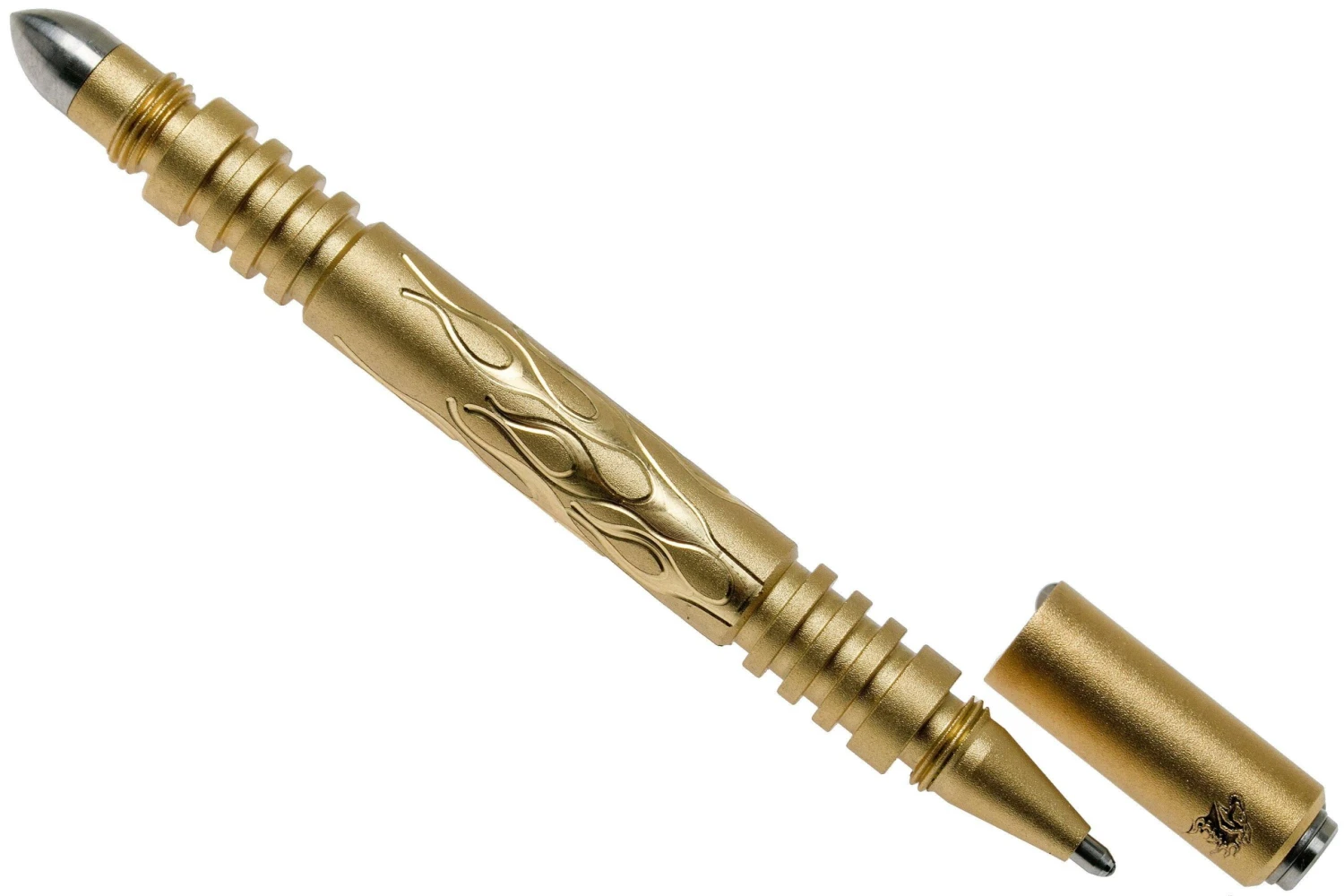 Rick Hinderer Investigator Pen Flames Brass/Messing, Beadblasted, Taktischer Stift 4 Rick Hinderer Investigator Pen Flames Brass/Messing, Beadblasted, Taktischer Stift – Bild 2