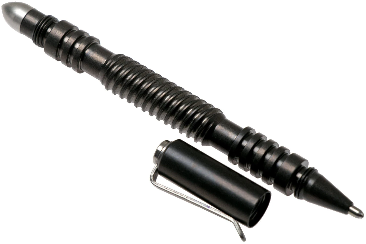 Rick Hinderer Spiral Investigator Pen, Stonewash-schwarzes DLC, Taktischer Stift Aus Rostfreiem Stahl 4 Rick Hinderer Spiral Investigator Pen, Stonewash-schwarzes DLC, Taktischer Stift Aus Rostfreiem Stahl – Bild 2