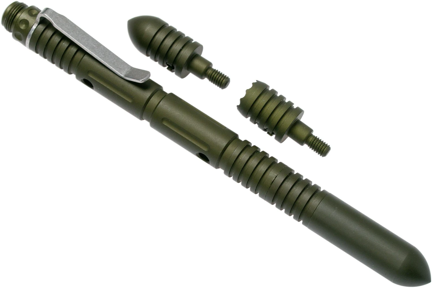 Rick Hinderer Extreme Duty Modular Kubotan Pen Deluxe-Set Mattes OD Grün, Taktischer Stift 3 Rick Hinderer Extreme Duty Modular Kubotan Pen Deluxe-Set Mattes OD Grün, Taktischer Stift