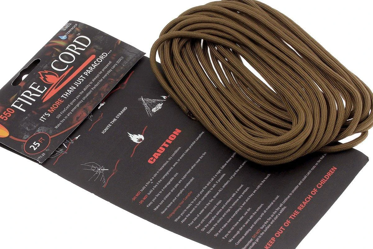 Live Fire Firecord 550 Paracord 25ft, Coyote Brown 4 Live Fire Firecord 550 Paracord 25ft, Coyote Brown – Bild 2