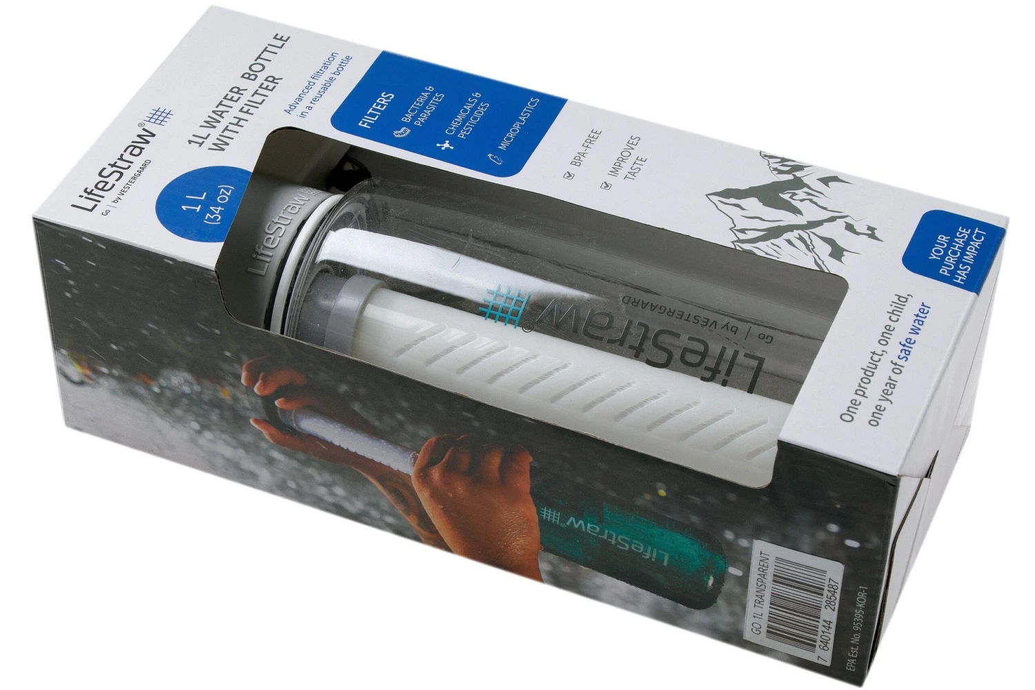 LifeStraw Go 2-stage Wasserflasche Mit Filter 1 Liter, Durchsichtig 6 LifeStraw Go 2-stage Wasserflasche Mit Filter 1 Liter, Durchsichtig – Bild 4