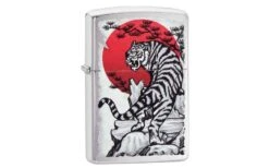 Zippo Asian Tiger Design Brushed Chrome 29889-000002, Feuerzeug